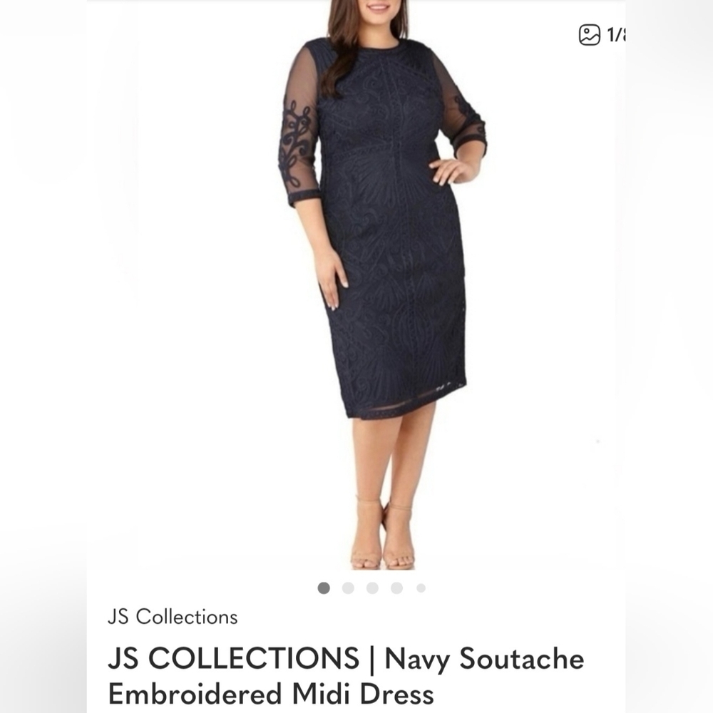 JS Collections Midnight Blue Long Sleeve Dress